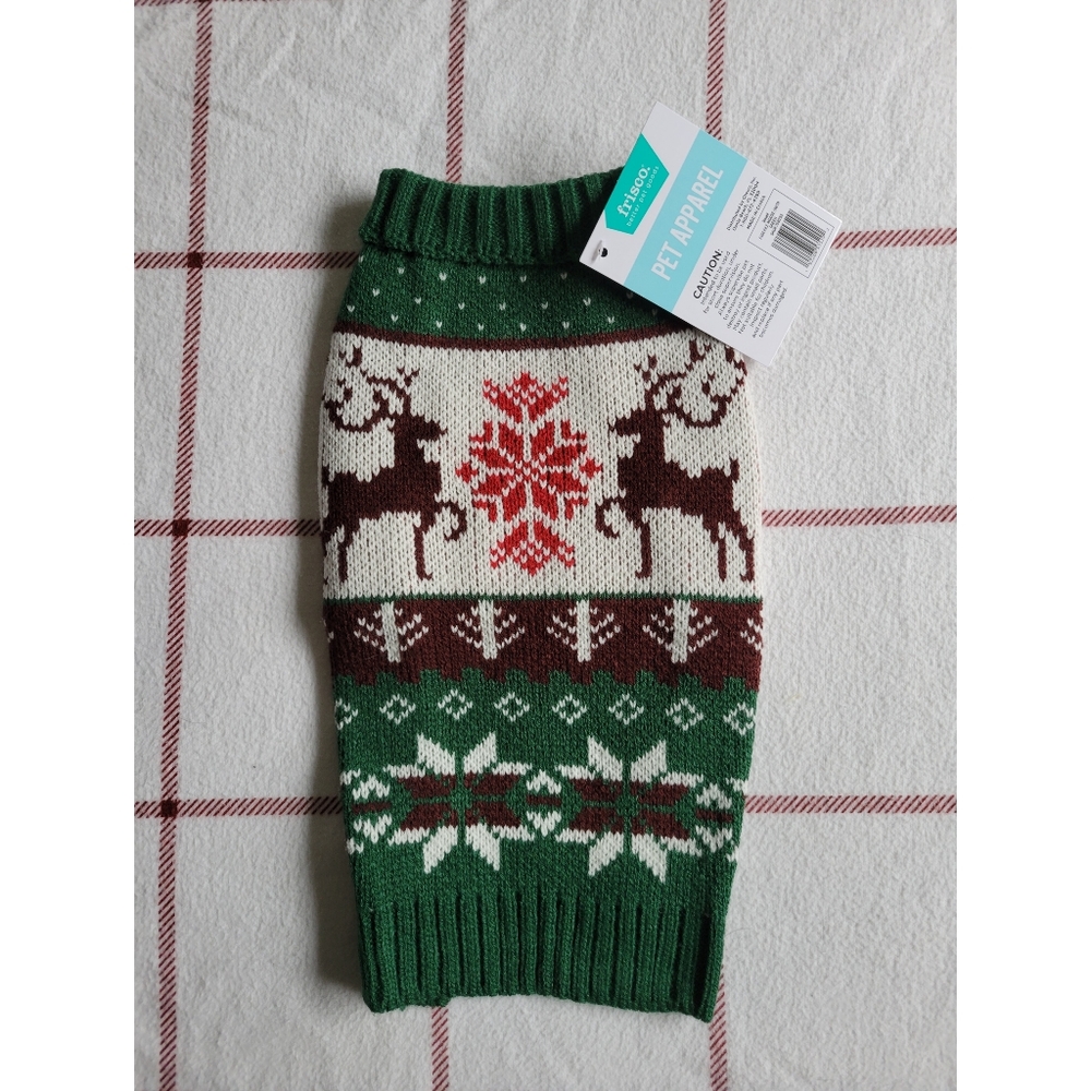 Frisco | NWT Fair Isle Moose Design Pet Sweater